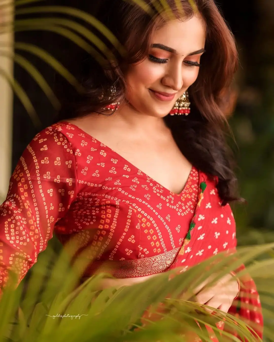 South Indian Actress Rachana Rai in Red Lehenga Choli